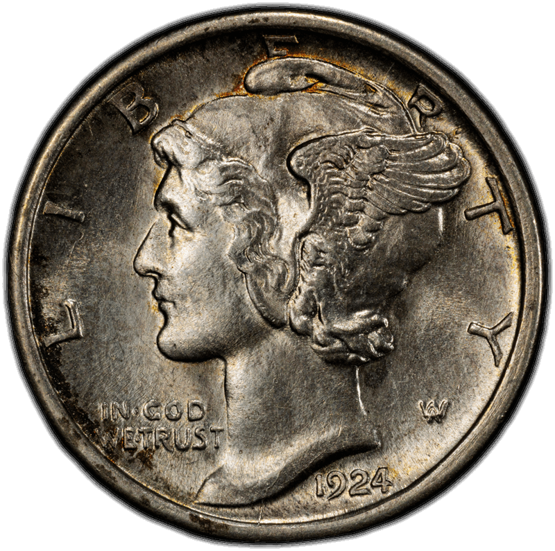 1924-D 10C PCGS MS 63 FB CAC