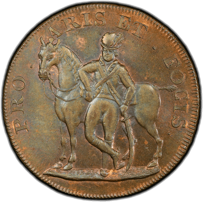1795 Great Britain 1/2D PCGS MS65BN DH33a Suffolk, Hoxne 