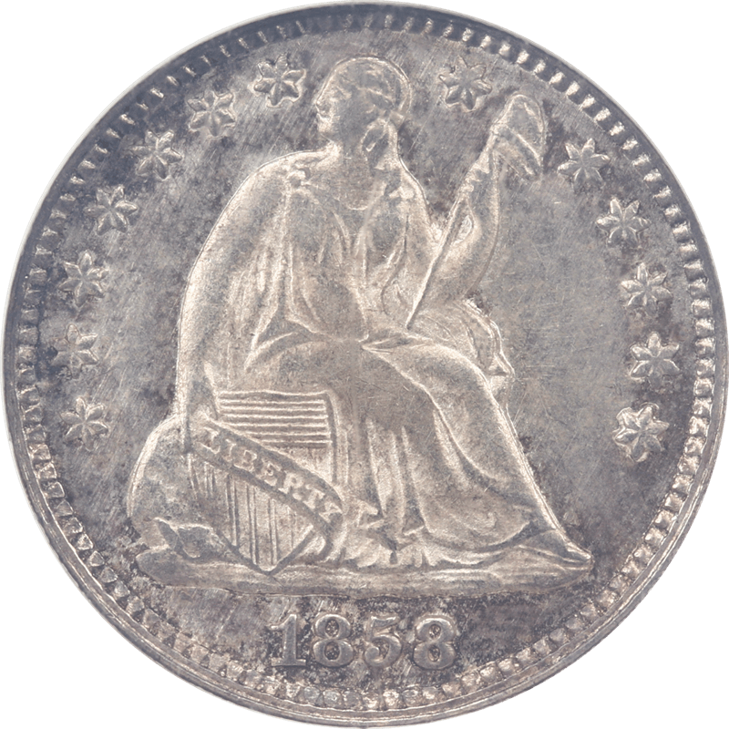 1858 Liberty Seated Half Dime H10c NGC MS 64 - White, Untoned 