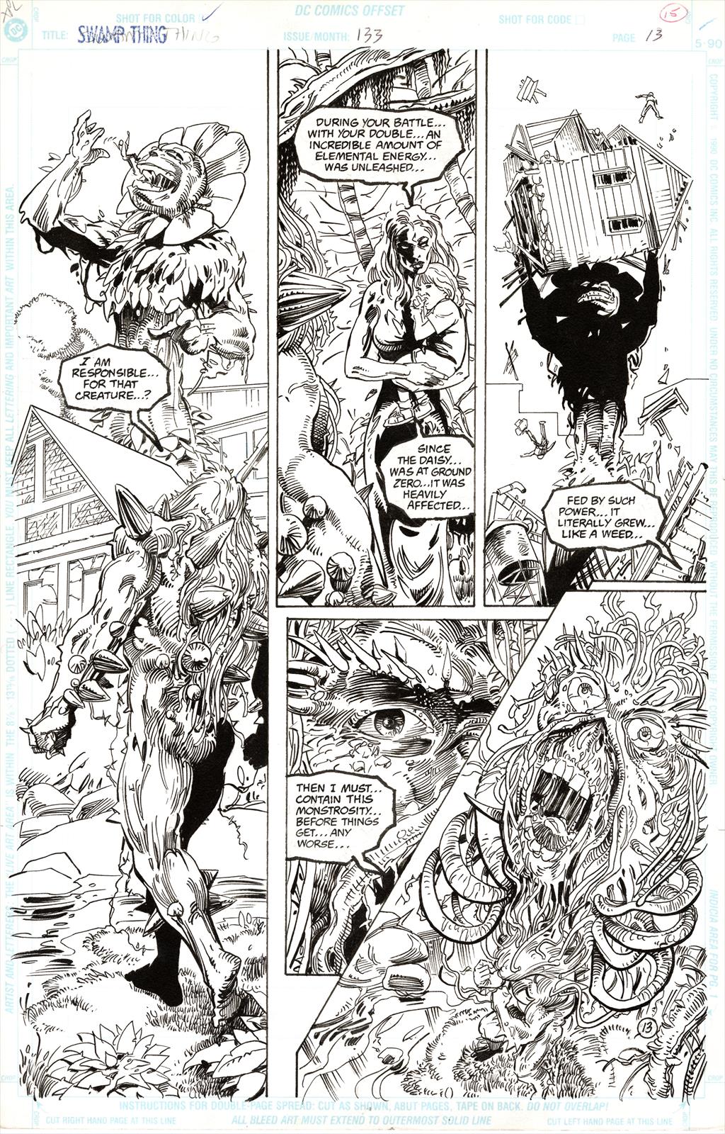Swamp Thing #133, Page 13 Artist:  Scot Eaton (Penciller) ,  Kim DeMulder (Penciller) Media Type: Pen and Ink Art Type: Interior Page 