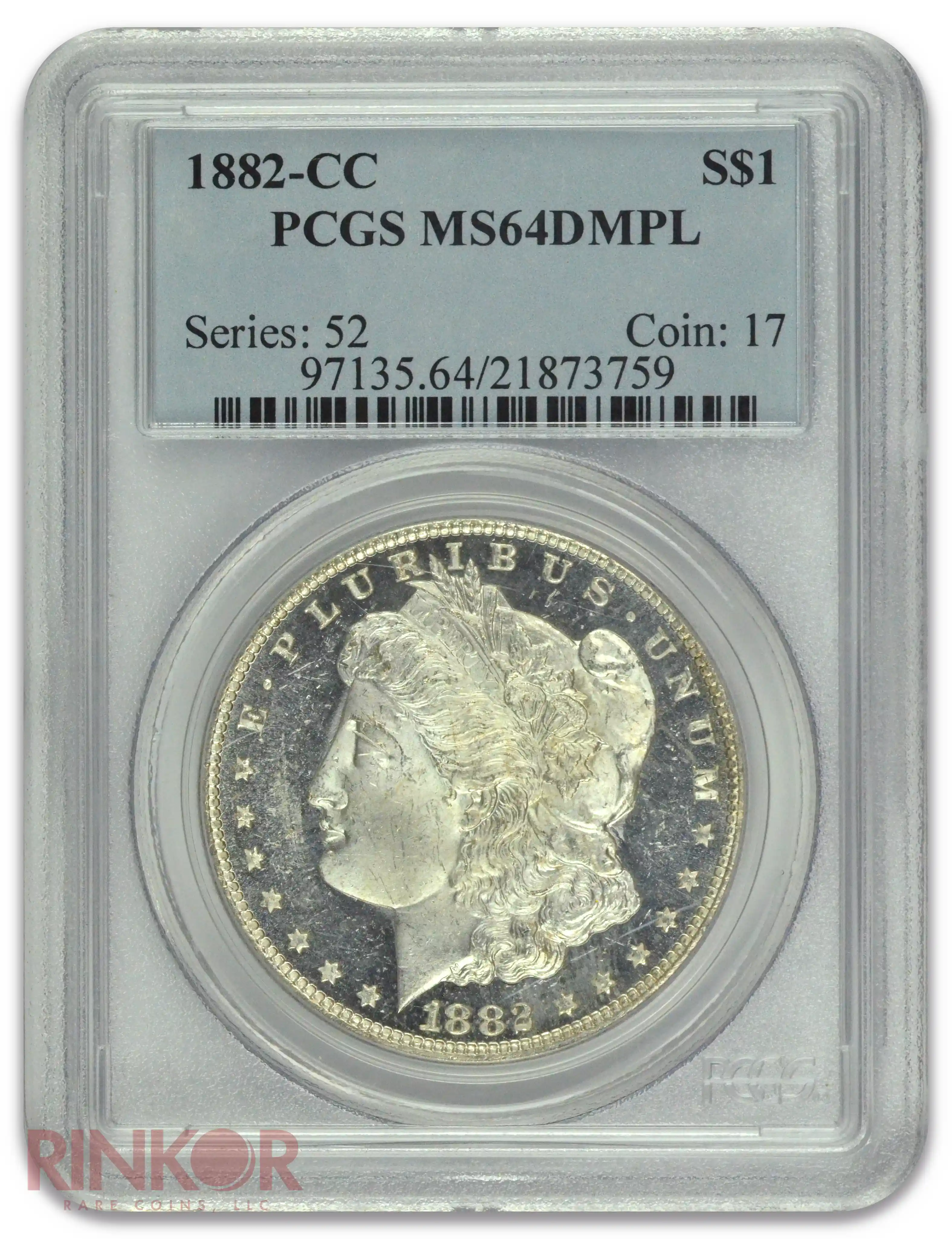 1882-CC $1 Morgan Dollar PCGS MS 64 DMPL