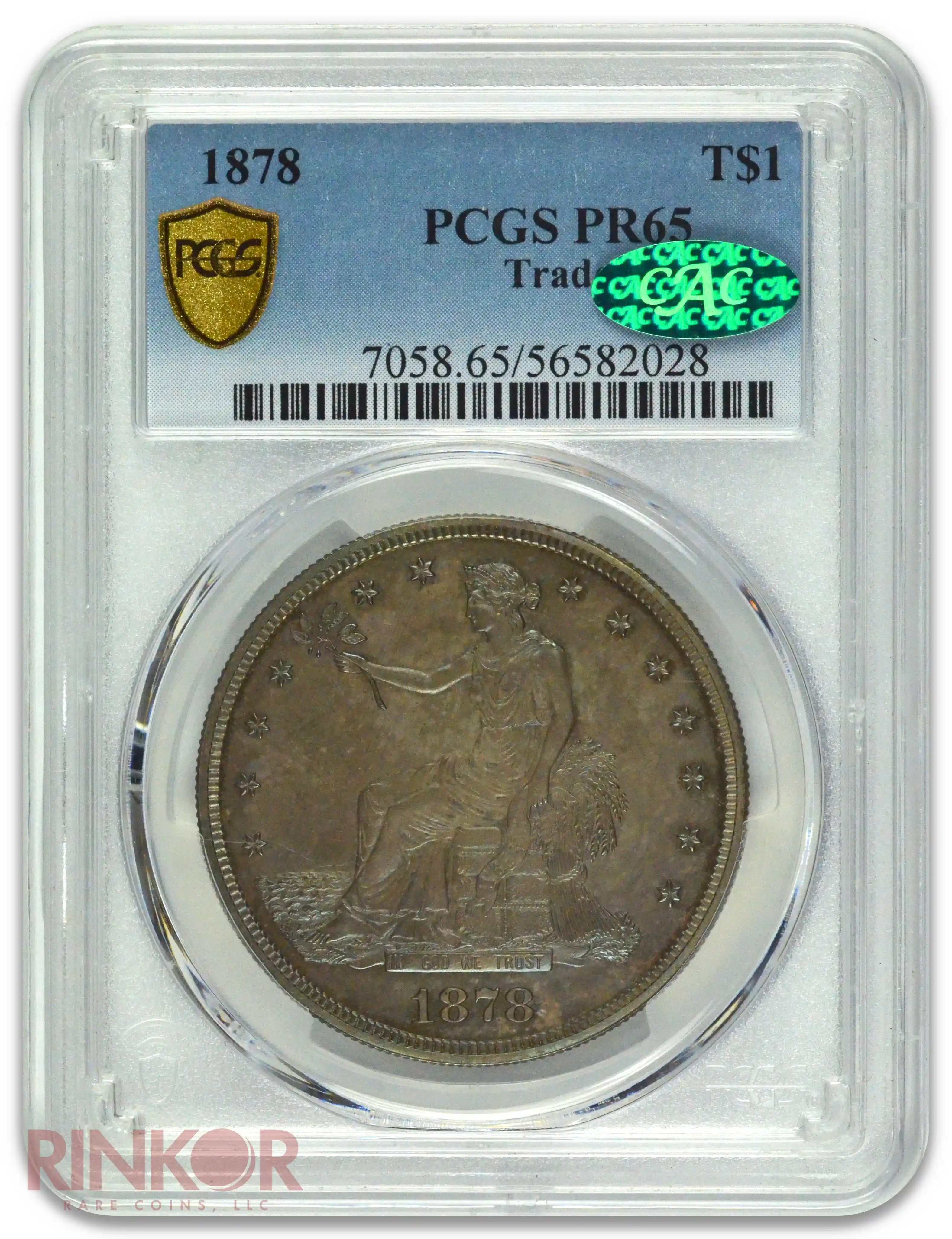 1878 $1 Trade Dollar PCGS PR 65 CAC