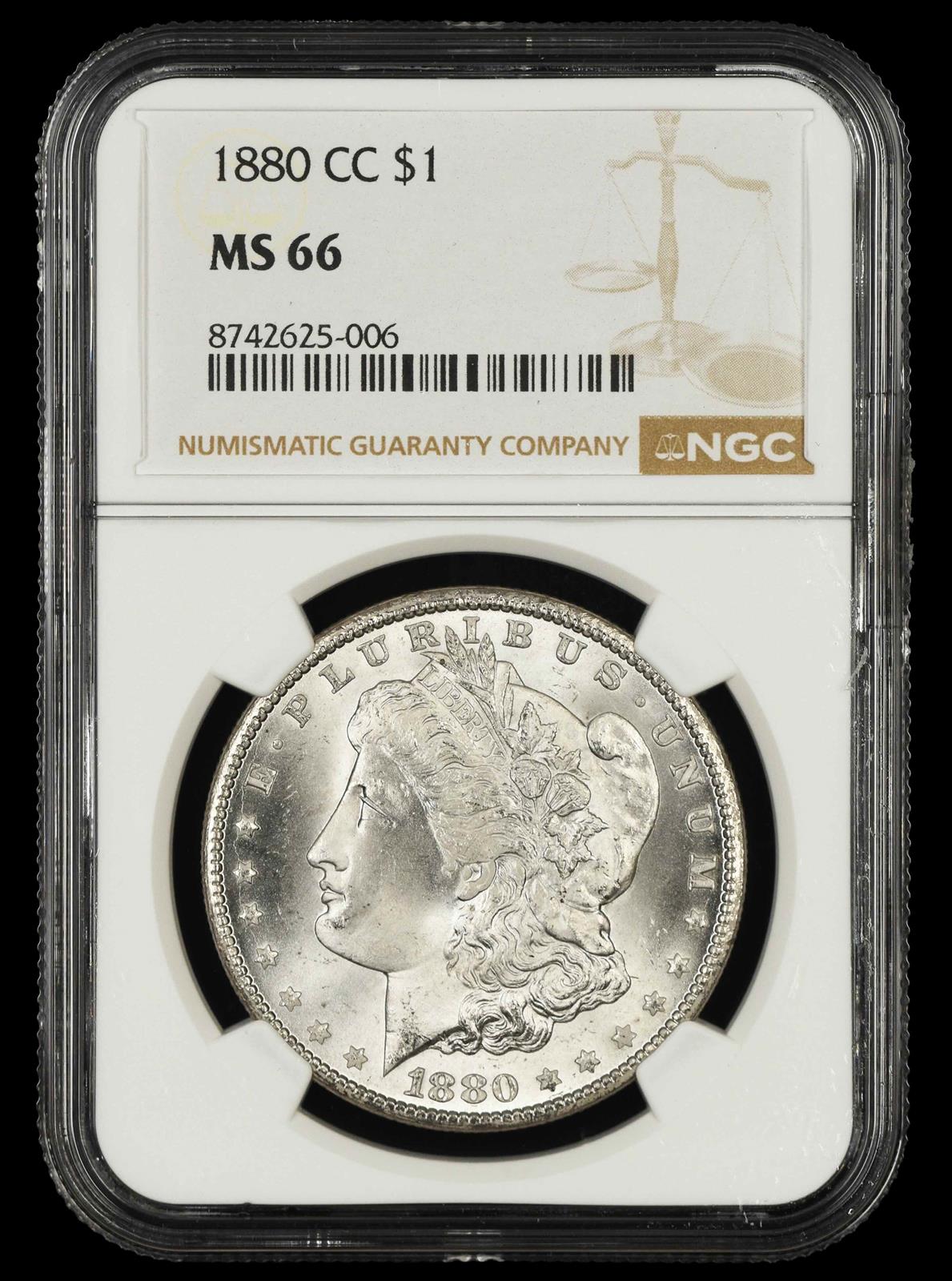 1880 CC $1 NGC MS66