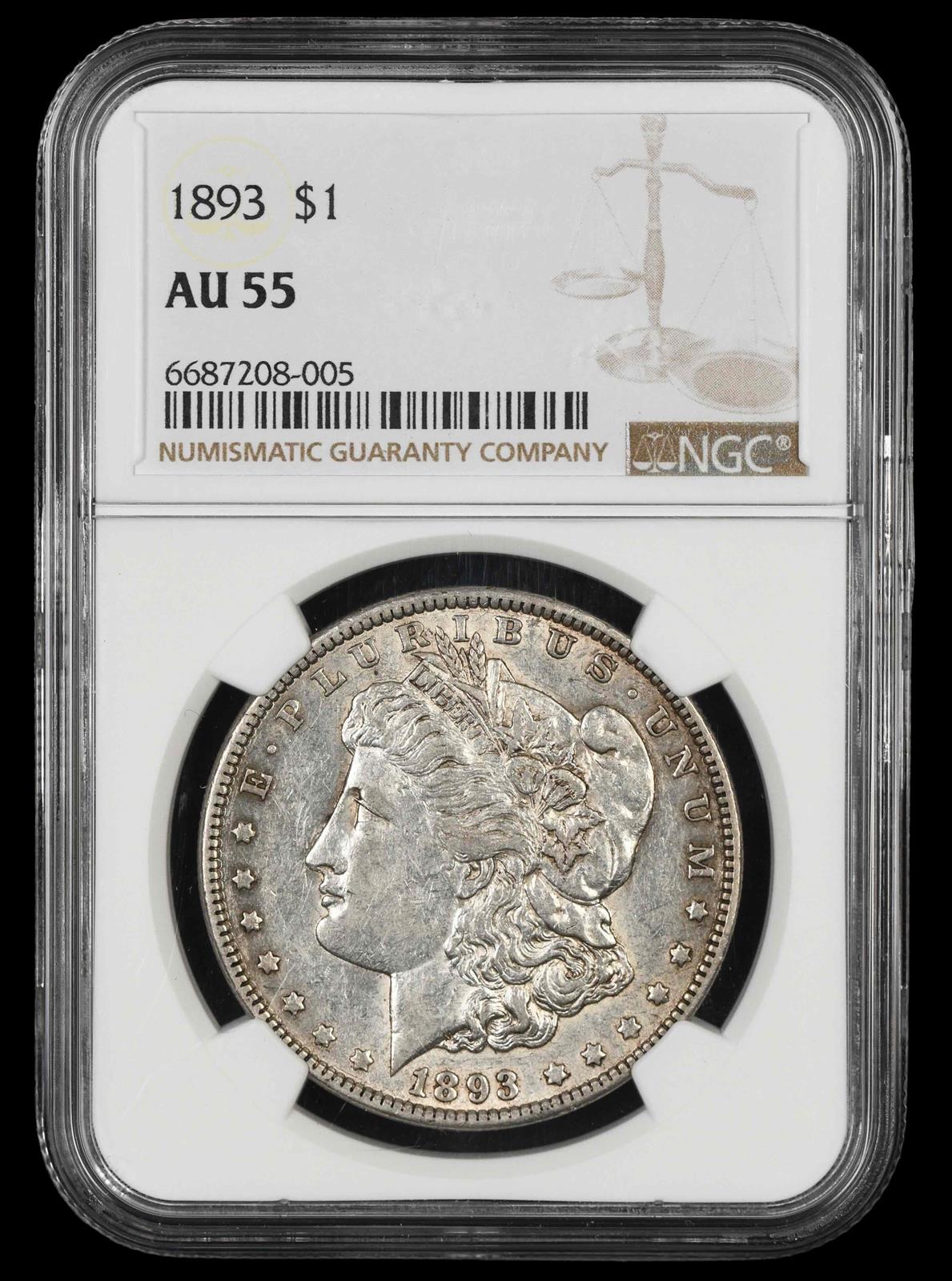 1893 $1 NGC AU-55