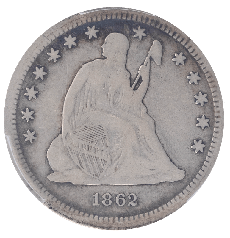 1862-S Seated Liberty Quarter 25C PCGS F 12 