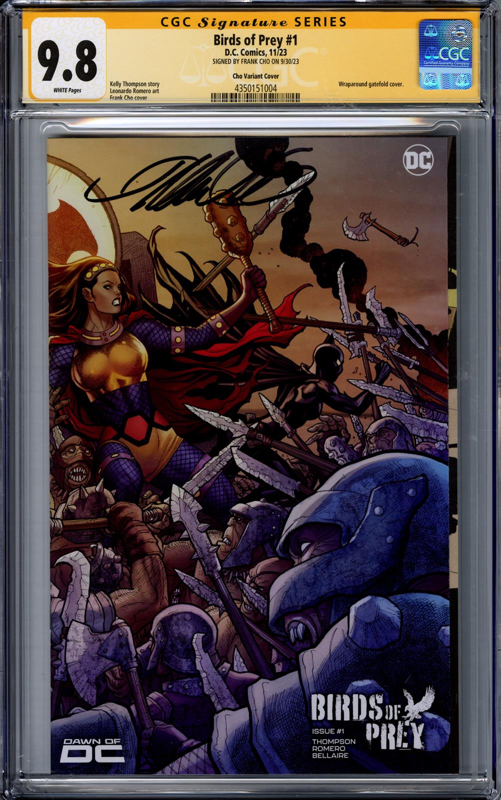 Birds of Prey #1 CGC Signature Series 9.8 (D.C., 2023) Signed by Frank Cho 