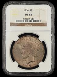 1934 $1 NGC MS62