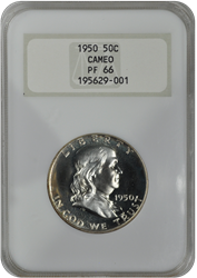 1950 Franklin Half Dollar NGC (99) PF 66