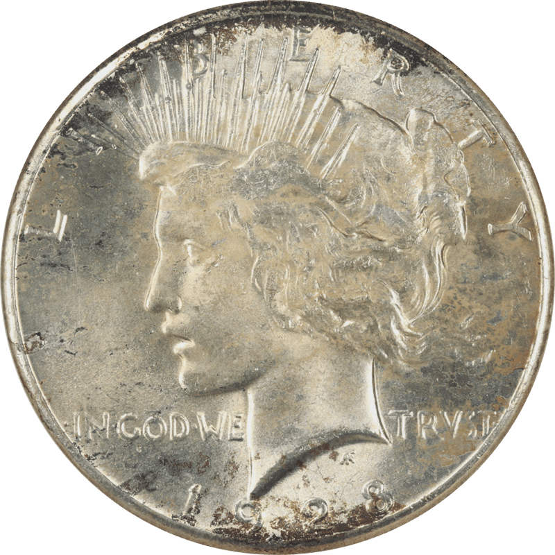 1928 Silver PEACE Dollar ANACS MS 63 Small White Holder