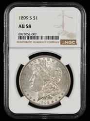 1899 S $1 NGC AU-58