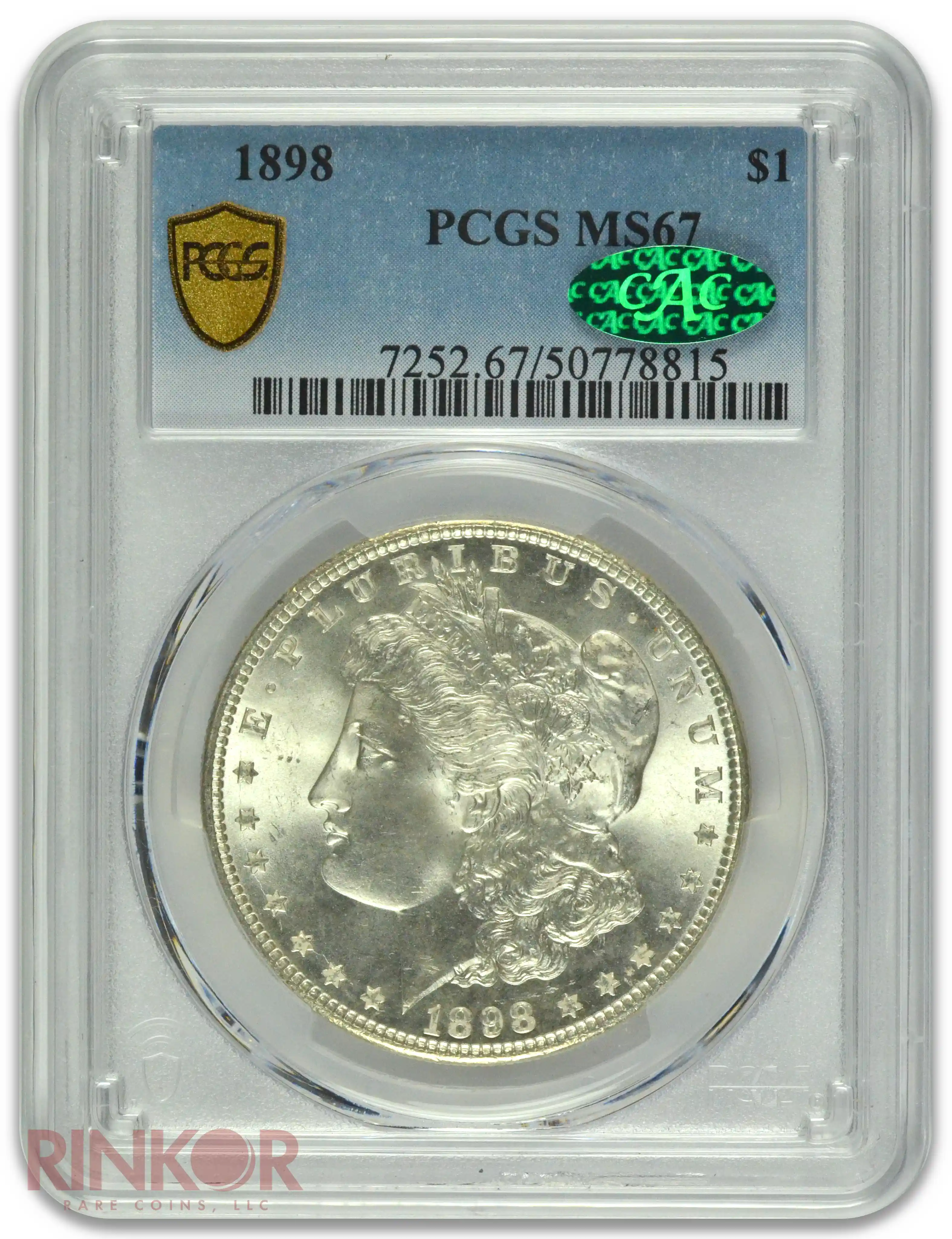 1898 $1 PCGS MS 67 CAC