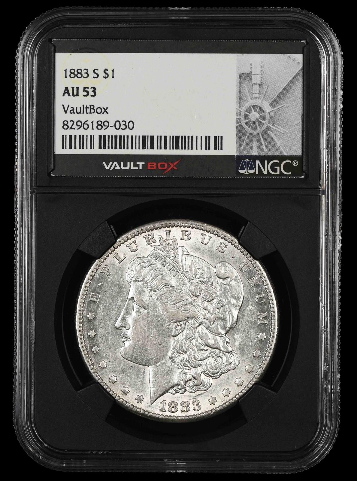 1883 S $1 VaultBox NGC AU-53
