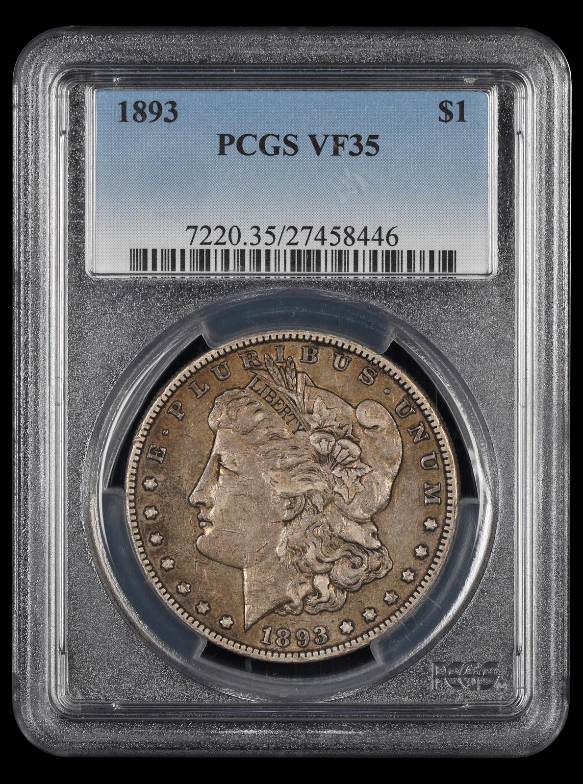 1893 $1 PCGS VF-35