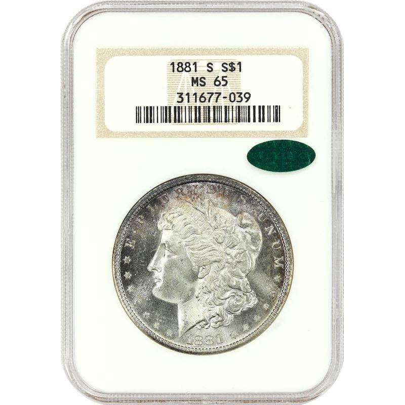 1881-S Morgan Dollar $1 NGC CAC MS65