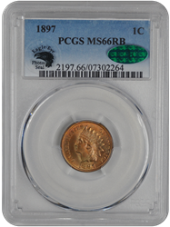 1897 Indian Head PCGS CAC RB 66