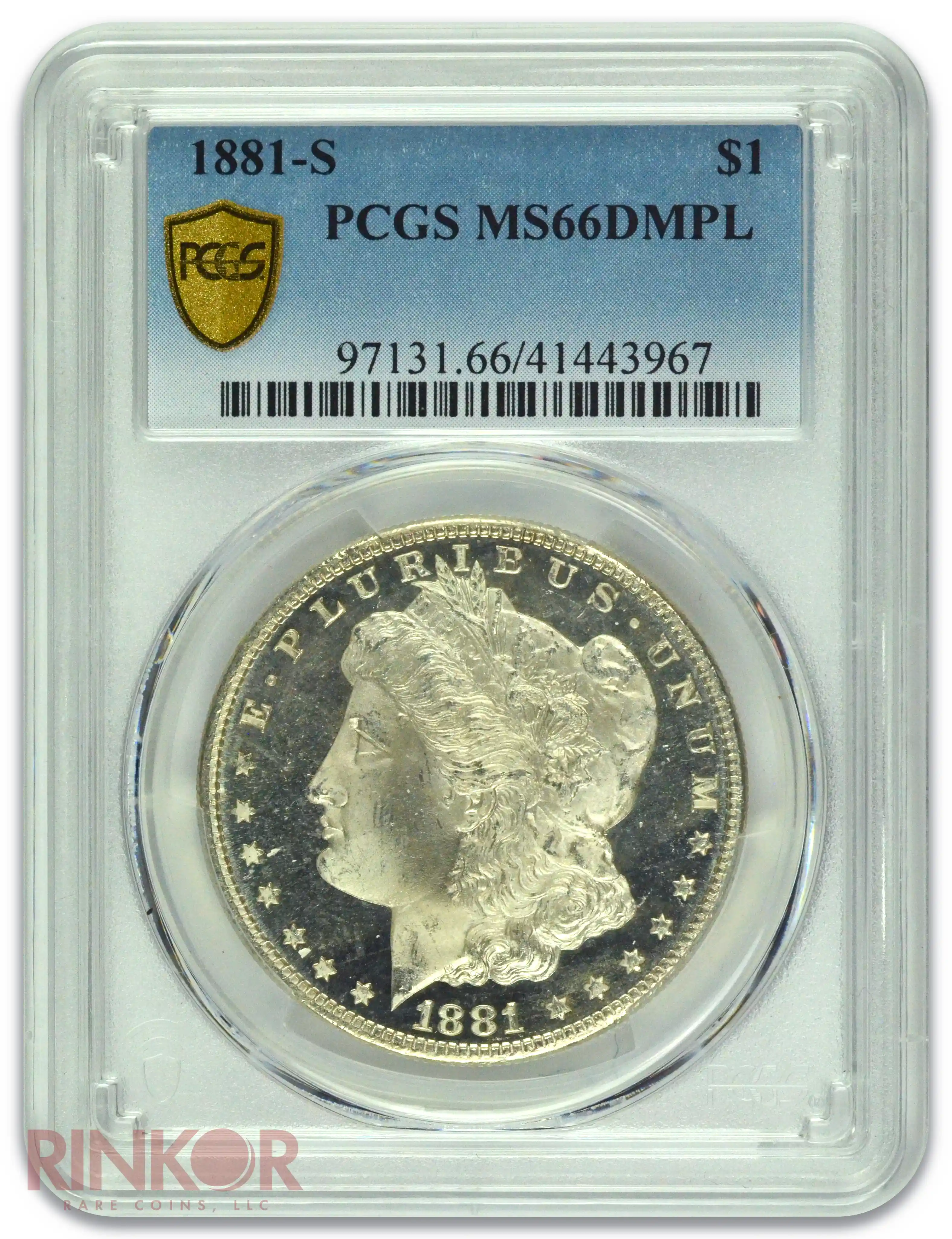 1881-S $1 Morgan Dollar PCGS MS 66 DMPL