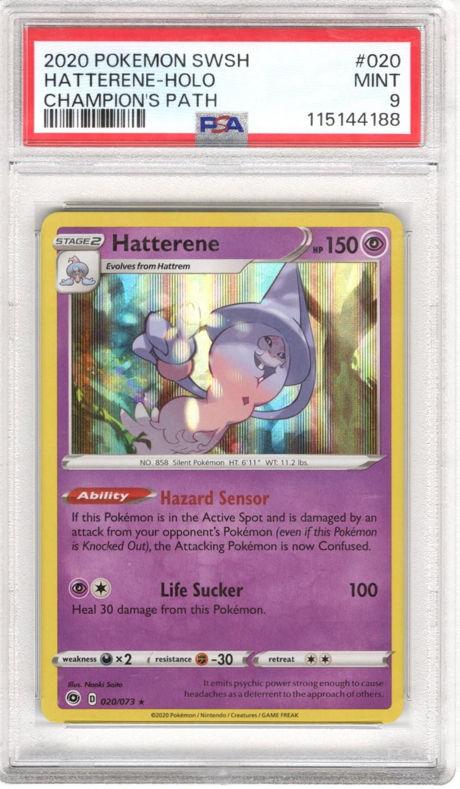 2020 Pokemon SWSH Champions Path Hatterene - Holo #020 PSA Mint 9 