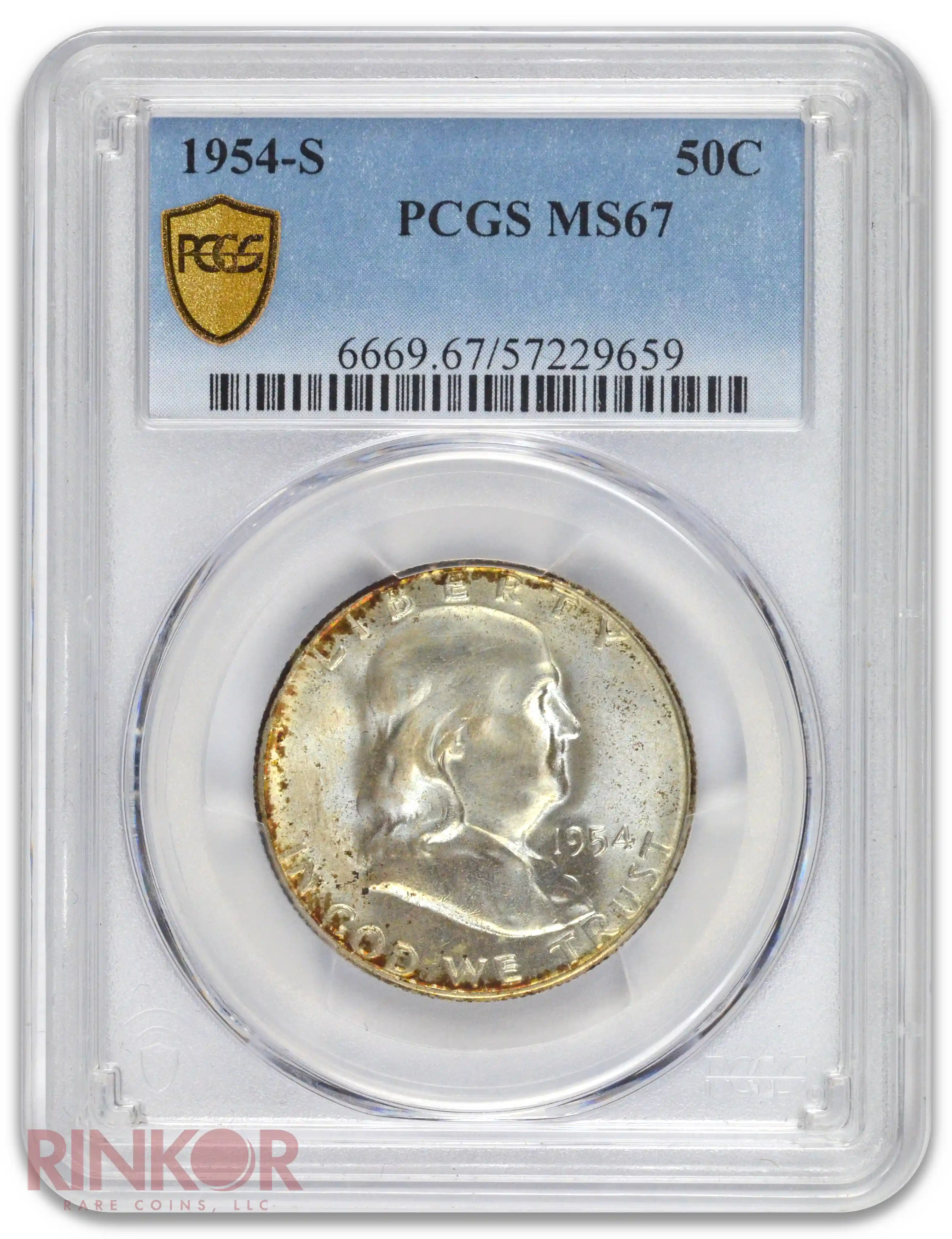 1954-S Franklin Half Dollar PCGS MS 67