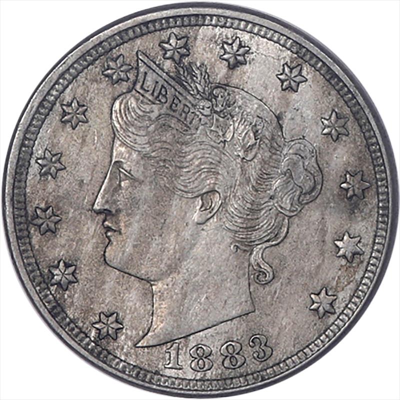 1883 Liberty Nickel (No Cents), 5c Circulated, Almost Uncirculated