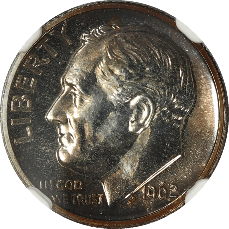 1962  Roosevelt Dime 10c, NGC PF 65 - Outstanding Toning