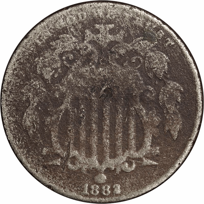 1882 Shield Nickel 5c, Circulated, Good