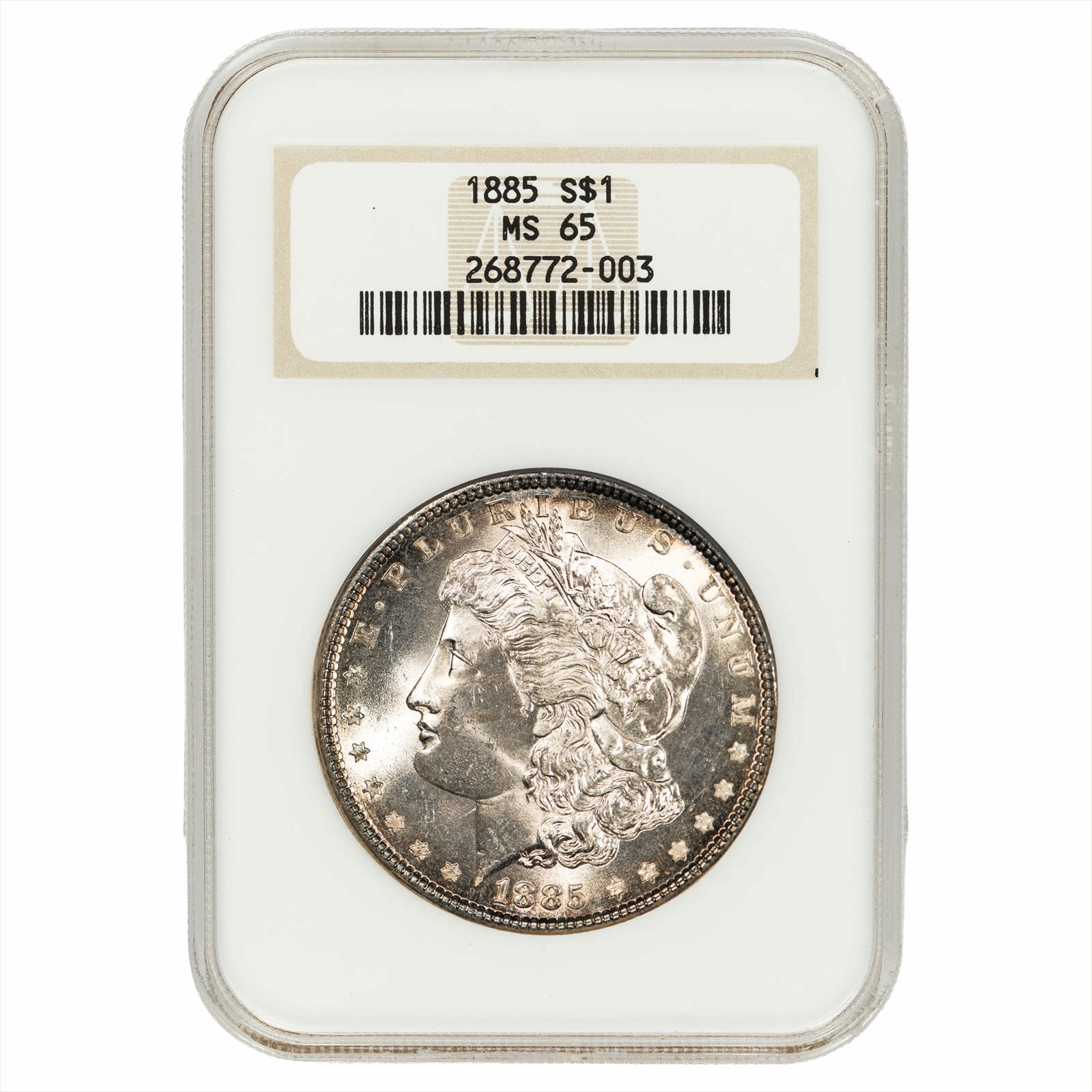 1885 Morgan Silver Dollar $1 NGC MS 65