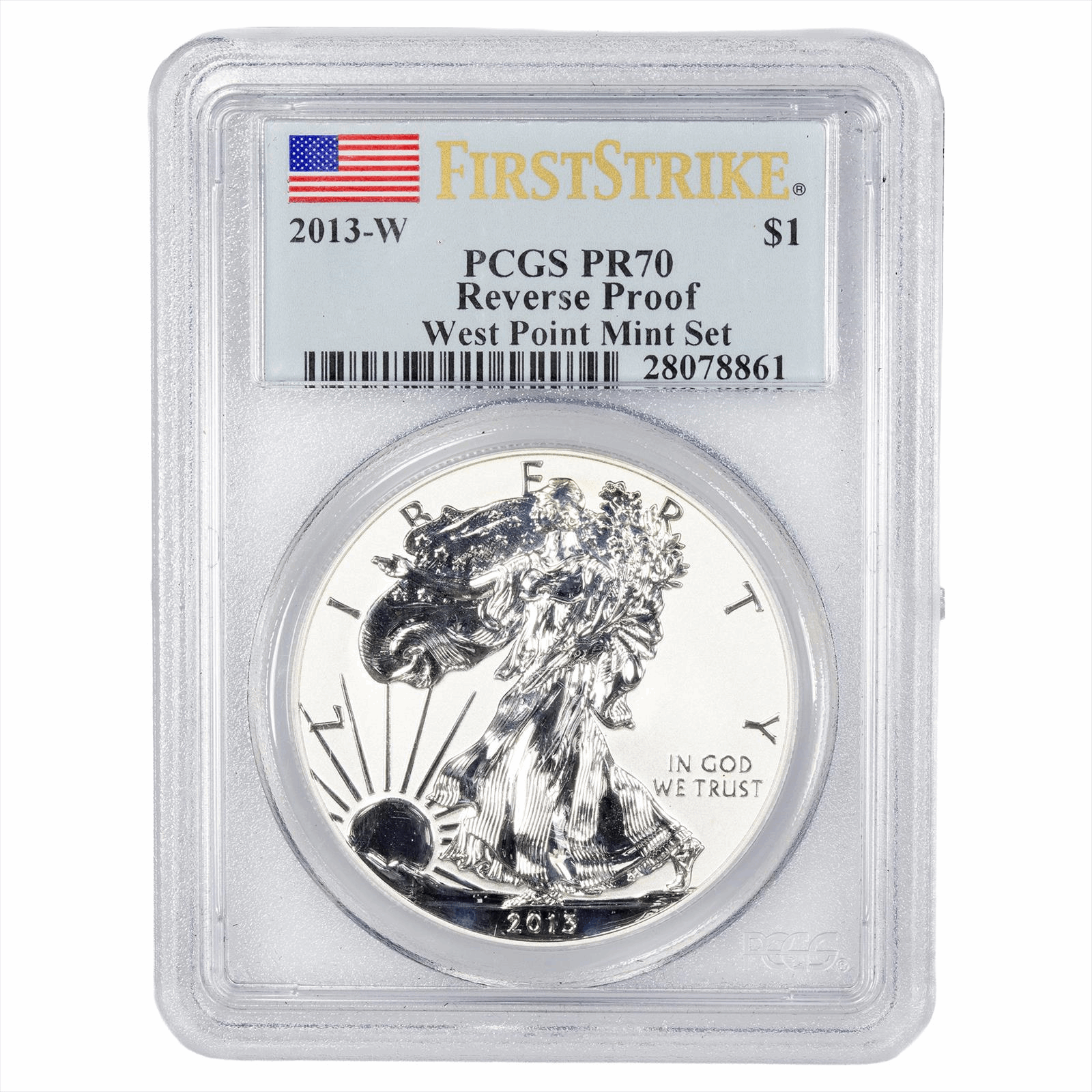 2013-W American Silver Eagle $1 PCGS First Strike PR 70 Reverse Proof