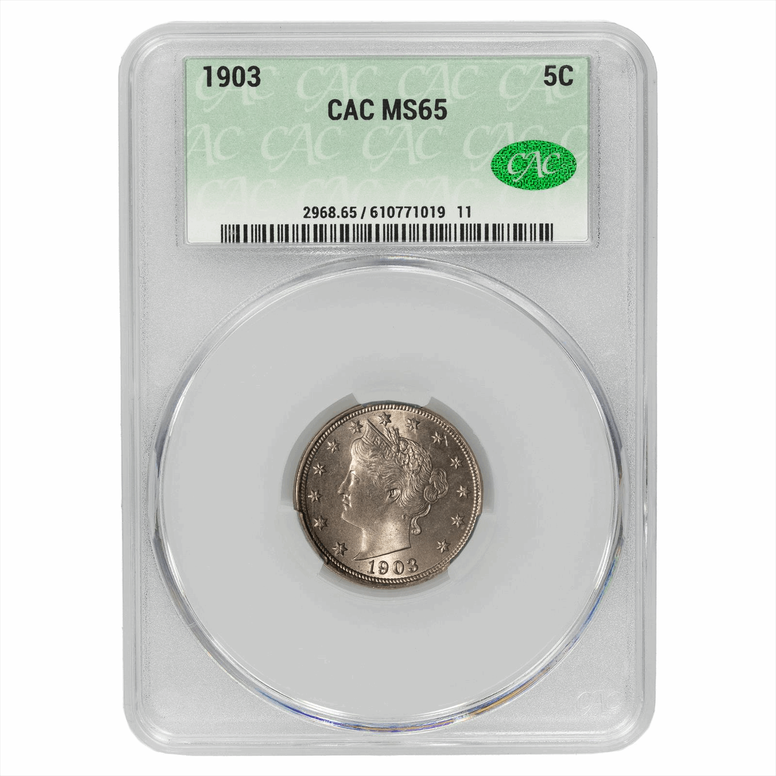 1903 Liberty 5c CACG MS65 