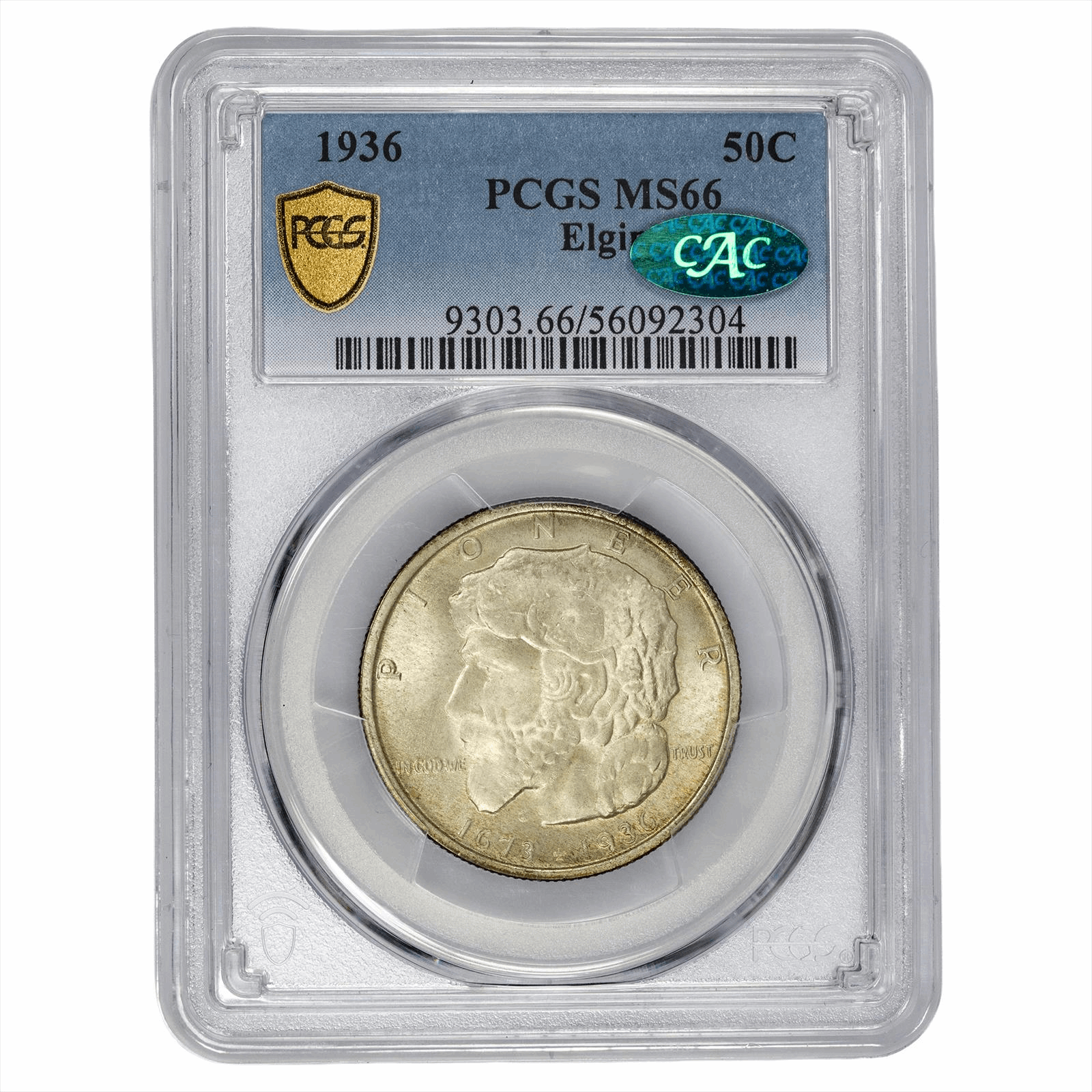 1936 Elgin Commemorative Half Dollar 50C PCGS MS 66 CAC