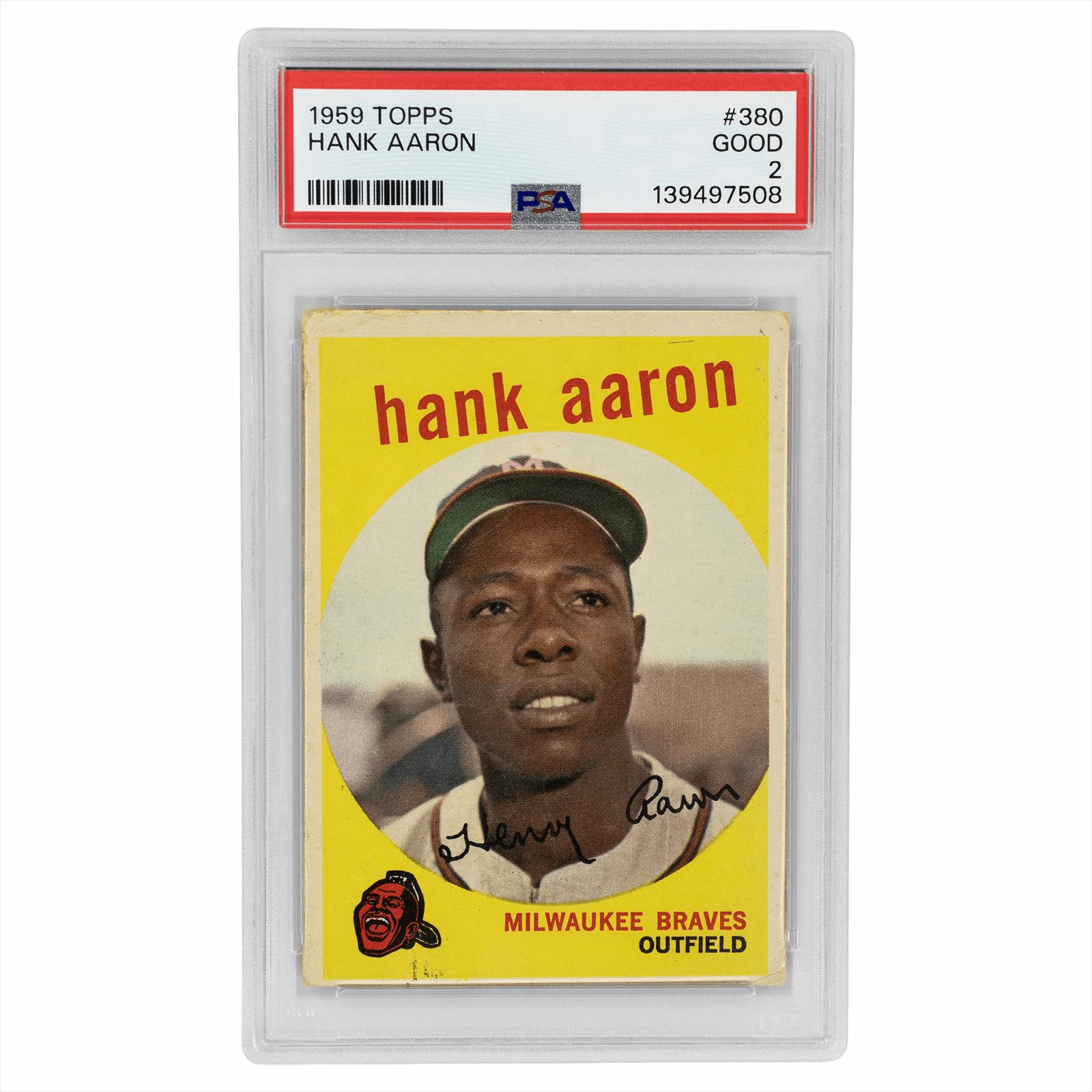 1959 Topps Hank Aaron #380 PSA GOOD 2 Cert #139497508