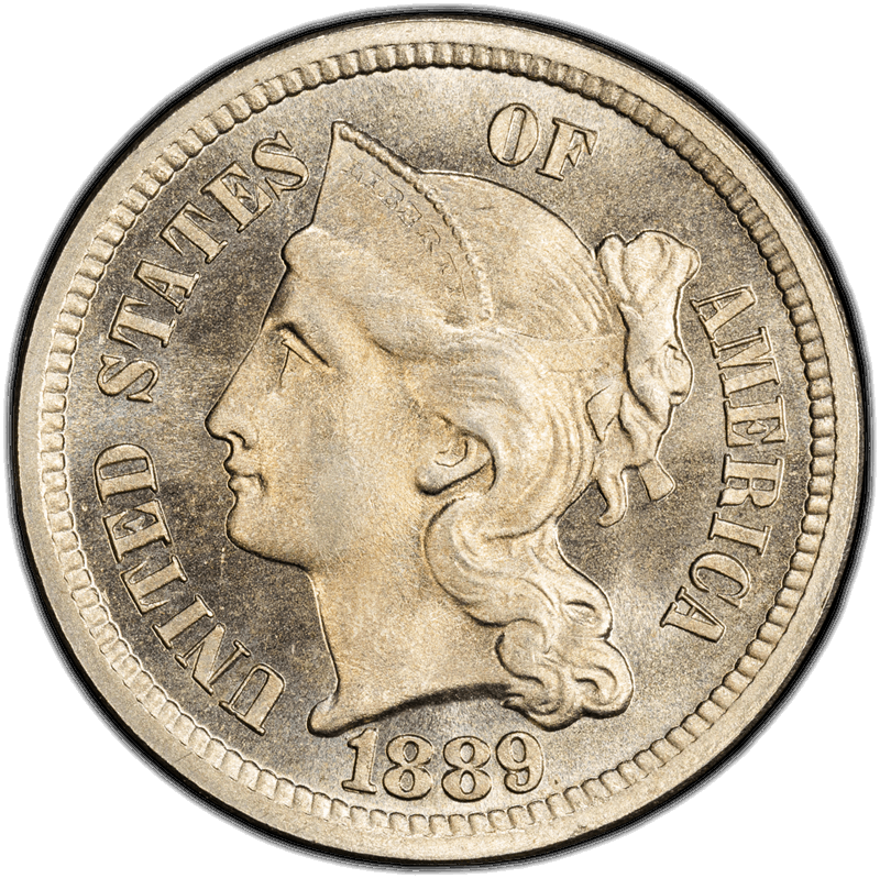 1889 3CN PCGS PR 67 CAC 
