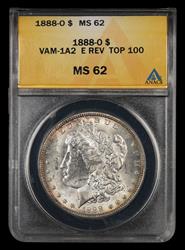 1888 O $1 VAM 1A2 E Reverse Top 100 ANACS MS62