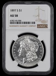 1897 S $1 NGC AU58 AU58