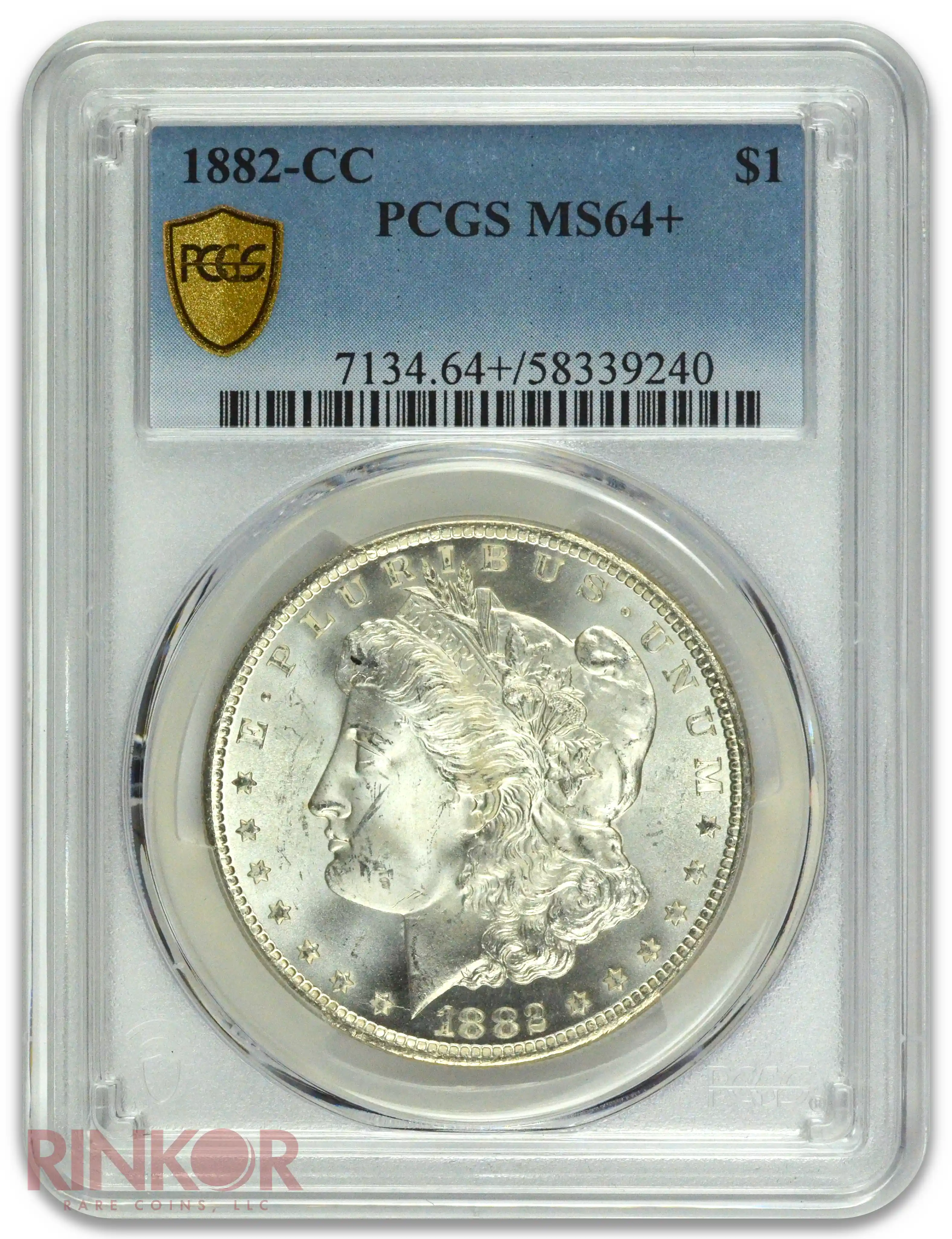 1882-CC $1 Morgan Dollar PCGS MS 64+