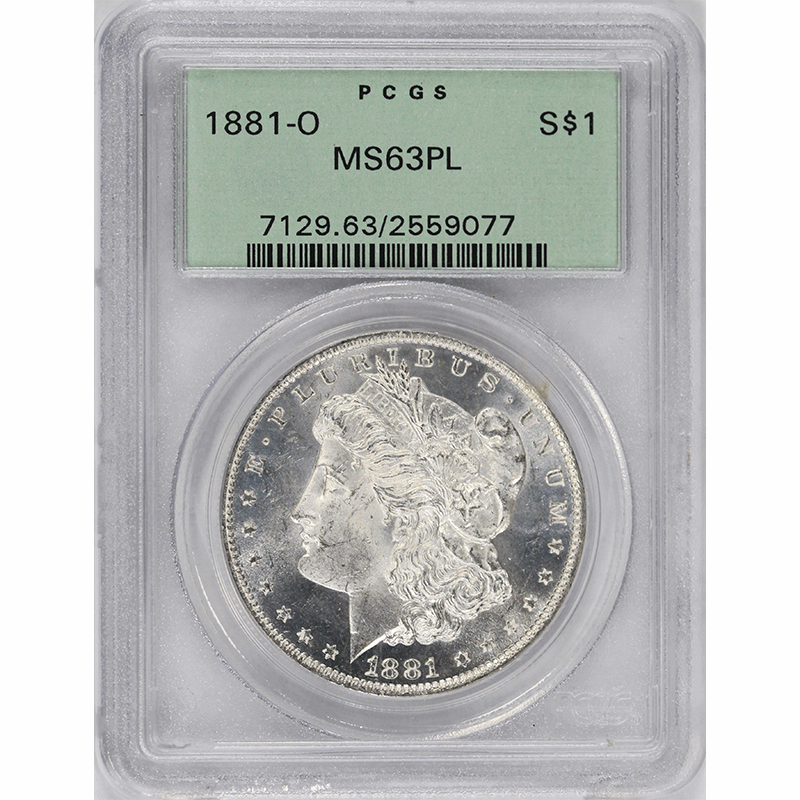1881-O $1 Morgan Silver Dollar - PCGS MS63PL - Prooflike - OGH