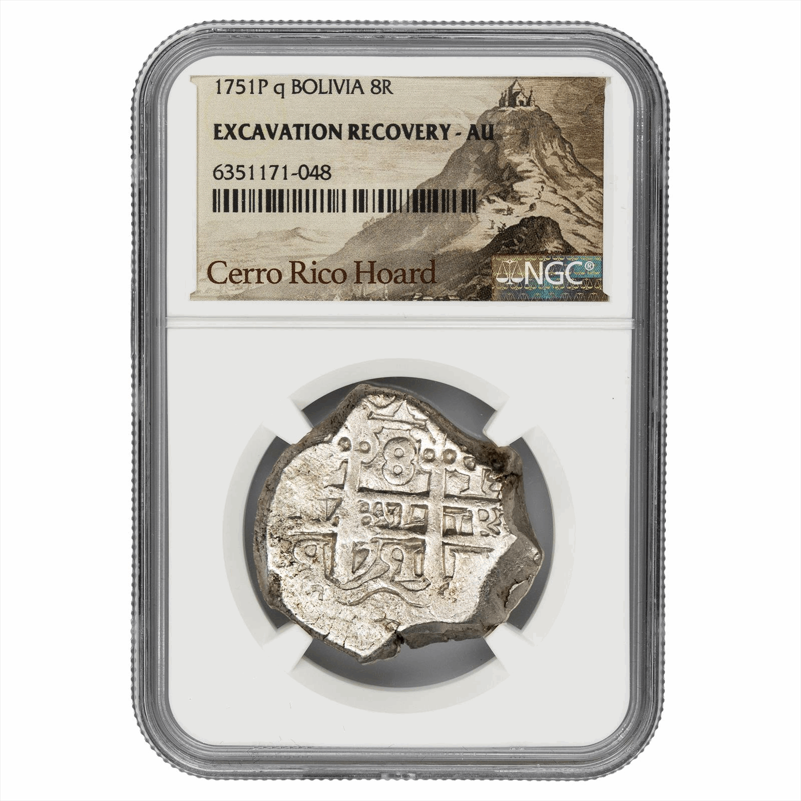 1751P q Bolivia 8 Reales Excavation Recovery AU Cerro Rico Hoard 