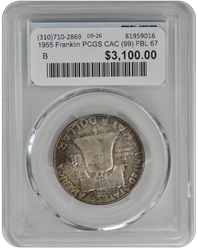 1955 Franklin PCGS CAC (99) FBL 67