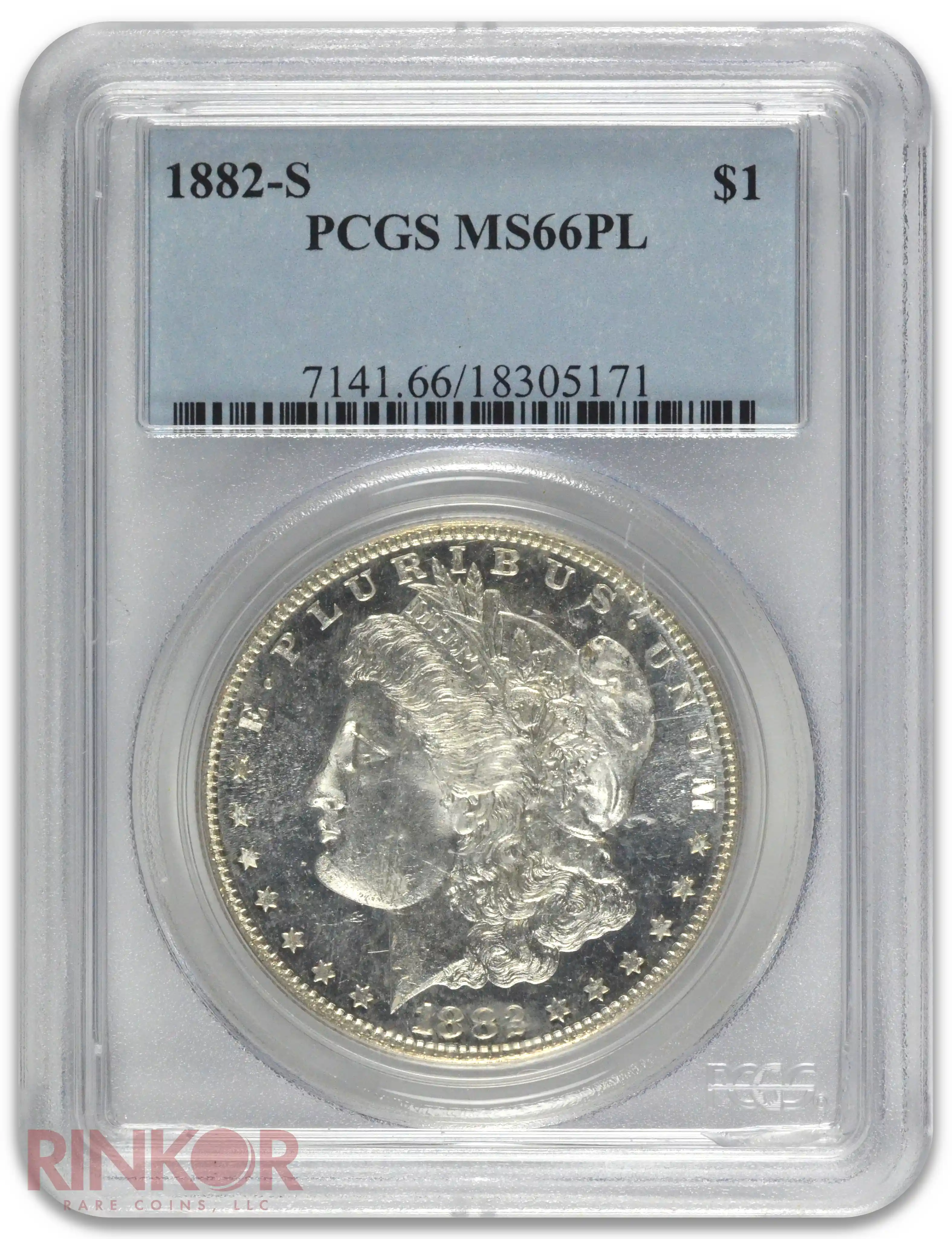 1882-S $1 PCGS MS 66 PL