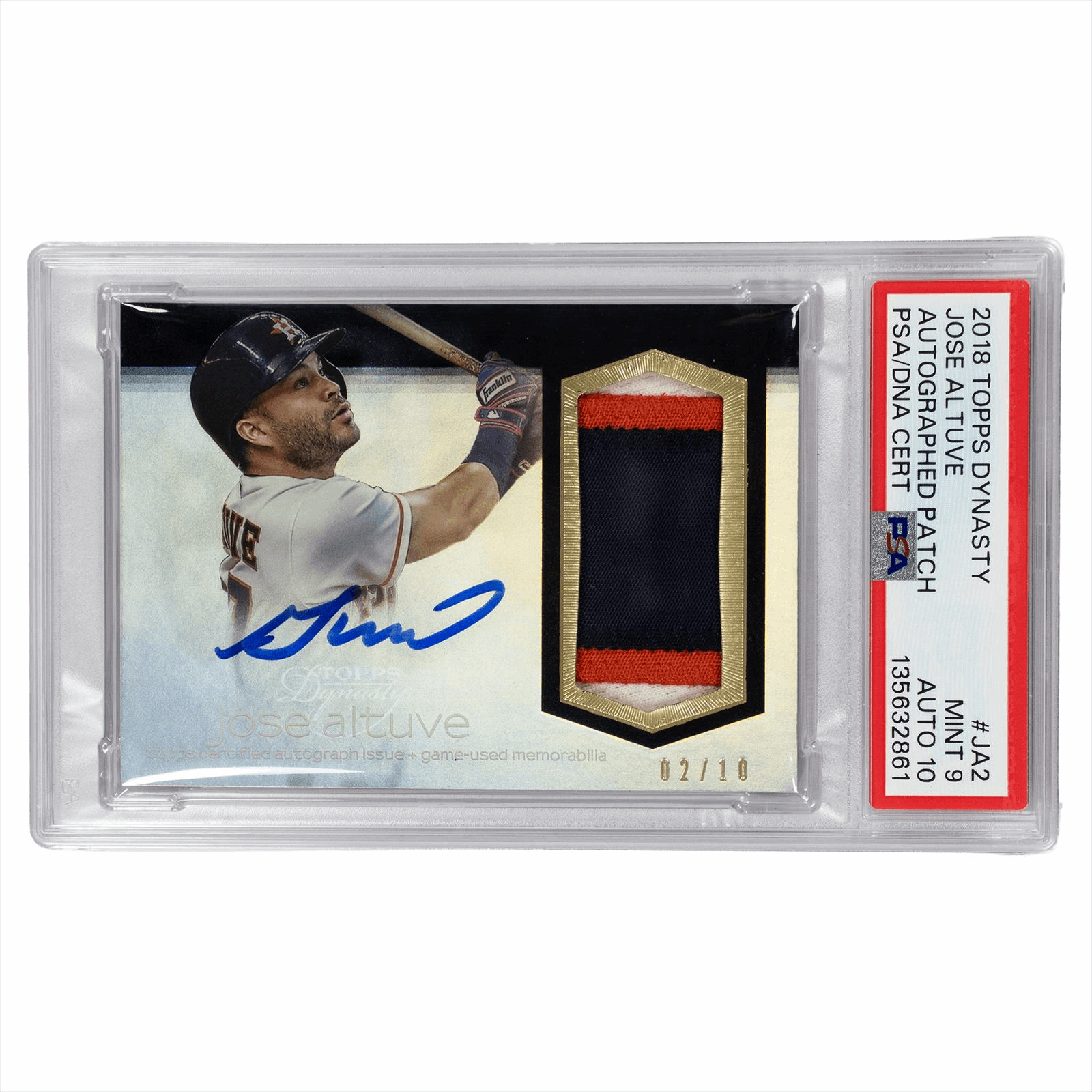 2018 Topps Dynasty Jose Altuve Autographed Patch #JA2 PSA MINT 9 Cert #135632861