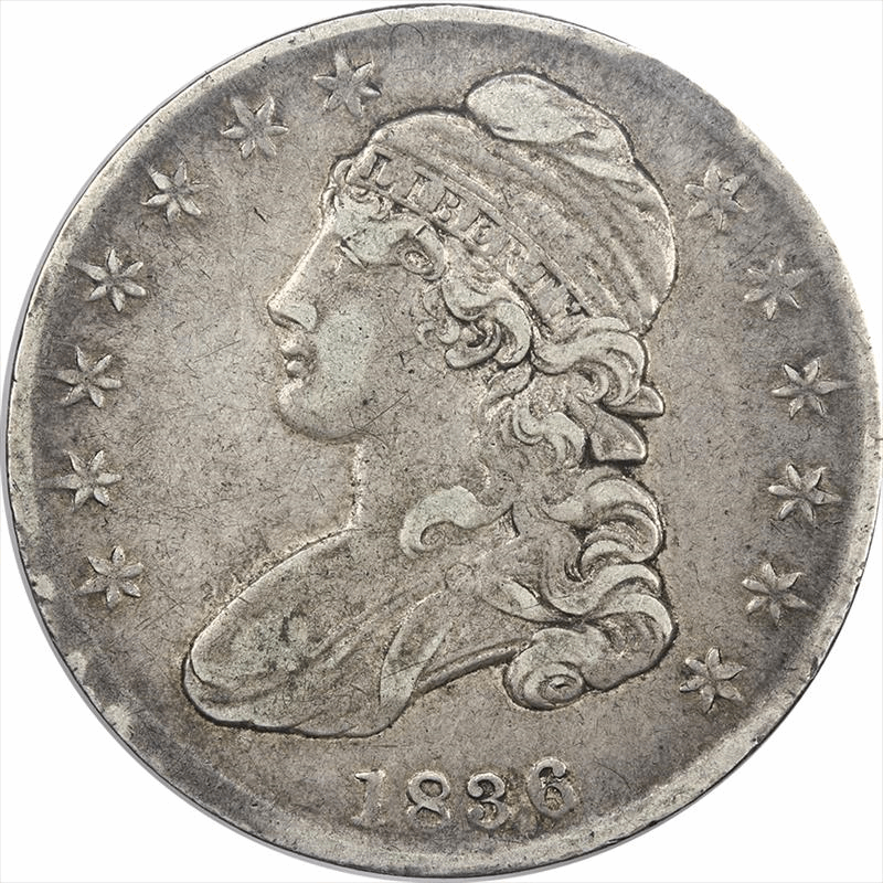 1836 Capped Bust Half Dollar Lettered Edge 50c  Circulated Extra Fine - Nice and Original