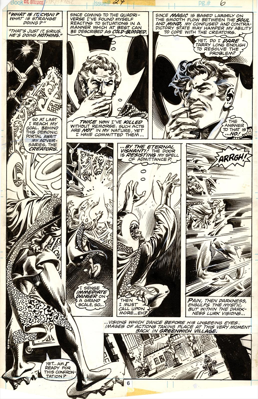 Doctor Strange #24 Page 6 Artist:  Al Milgrom (Penciller) ,  Rudy Nebres (Inker) Media Type: Pen and Ink Art Type: Interior Page 