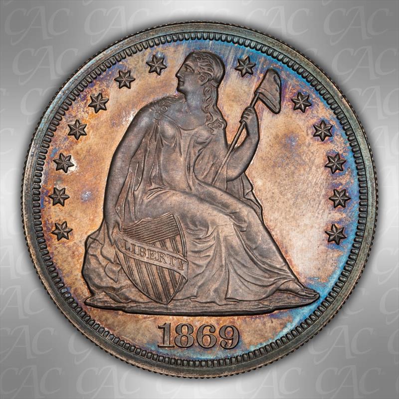 1869 $1 CACG PR 64