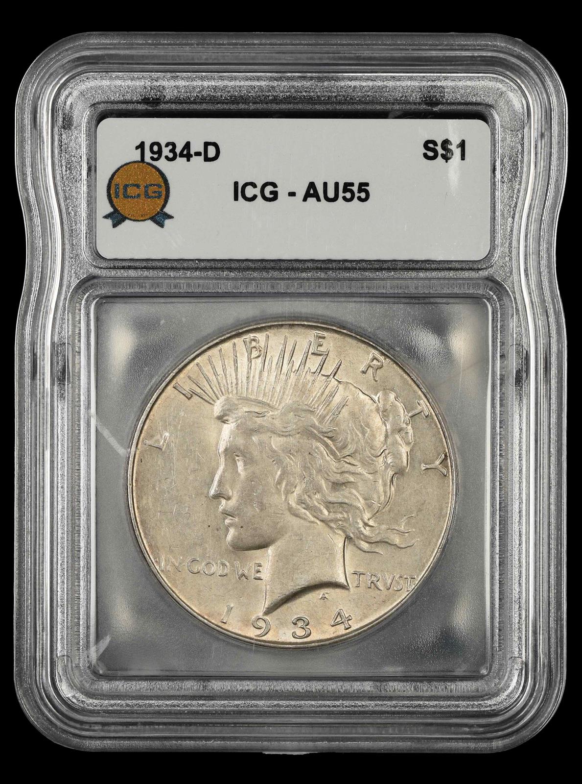 1934 D $1 ICG AU 55