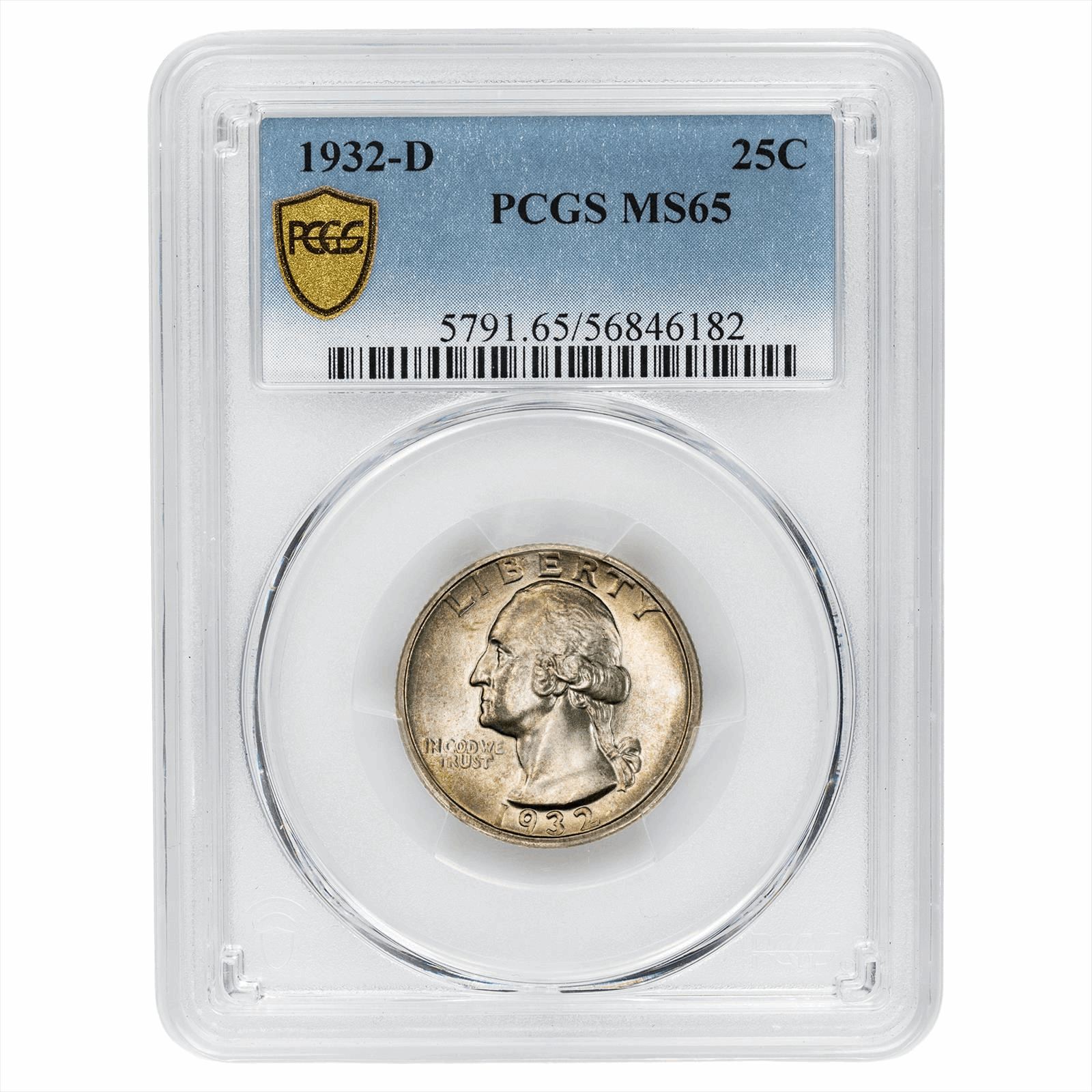 1932-D Washington Quarter 25C PCGS MS 65