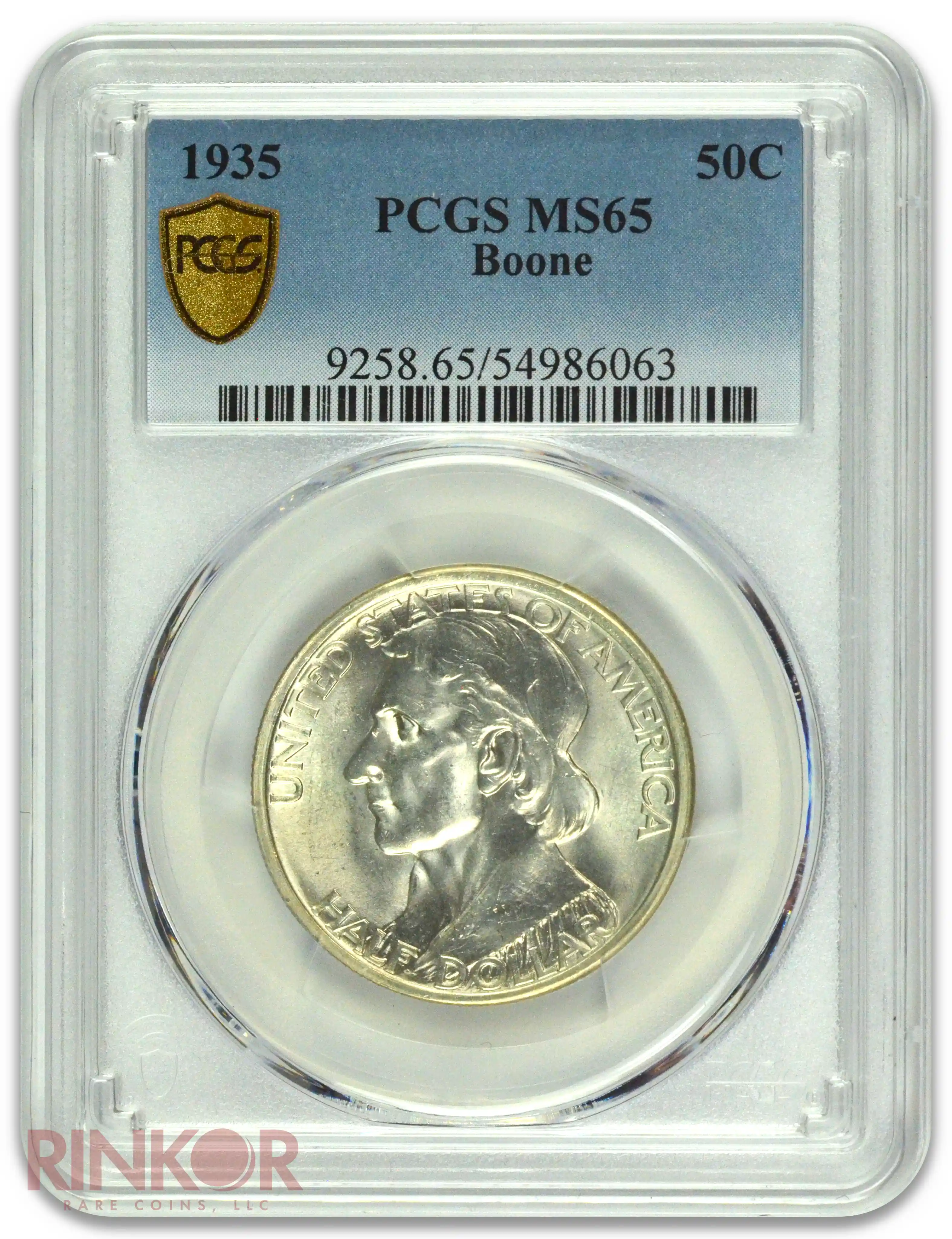 1935 50C Boone Commemorative Half Dollar PCGS MS 65