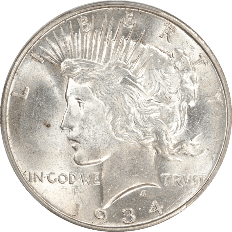1934-D Peace Silver Dollar $1 PCGS AU 58