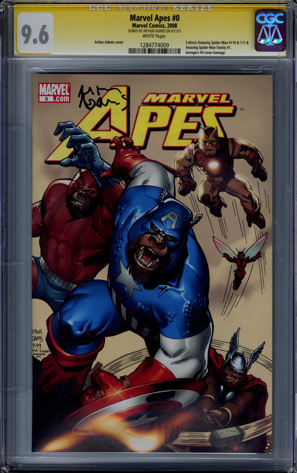 Marvel Apes #0 CGC Signature Series 9.6 Signed by Arthur Adams (Marvel, 2008) 