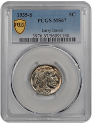 1935-S Buffalo PCGS MS 67