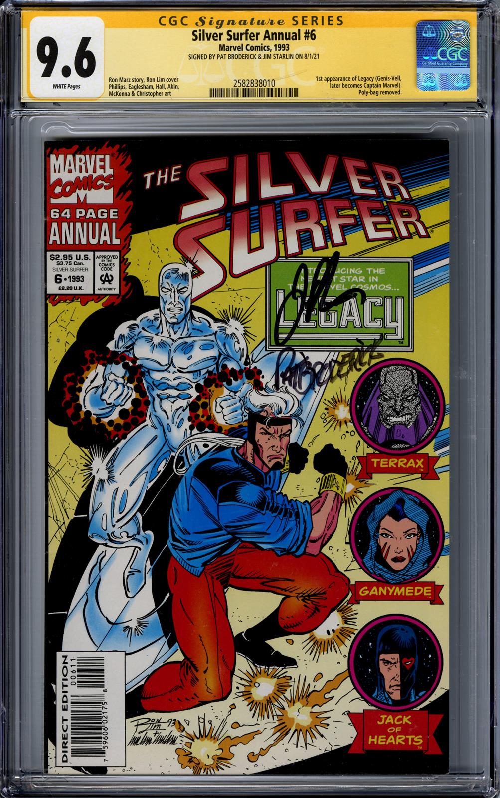 Silver Surfer Annual #6 CGC Signature Series 9.6 (Marvel, 1993) Signed by Pat Broderick & Jim Starlin 