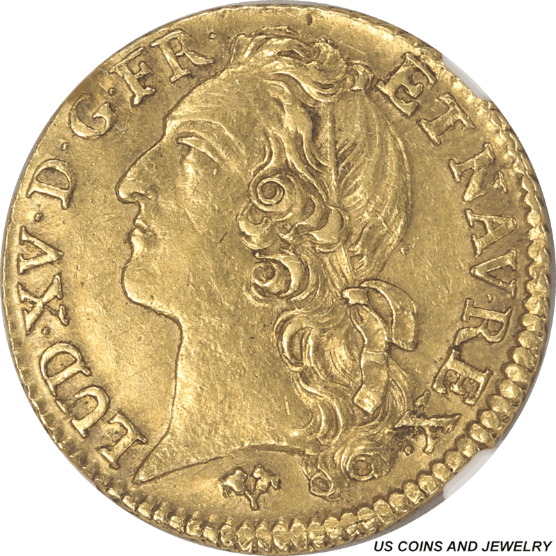 France 1757G Louis XV 1L Dor Gold NGC AU 55